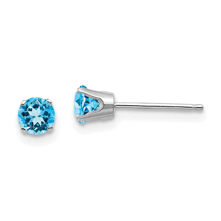 Lovely Rita's Earrings 14k White Gold Blue Topaz Birthstone Earrings