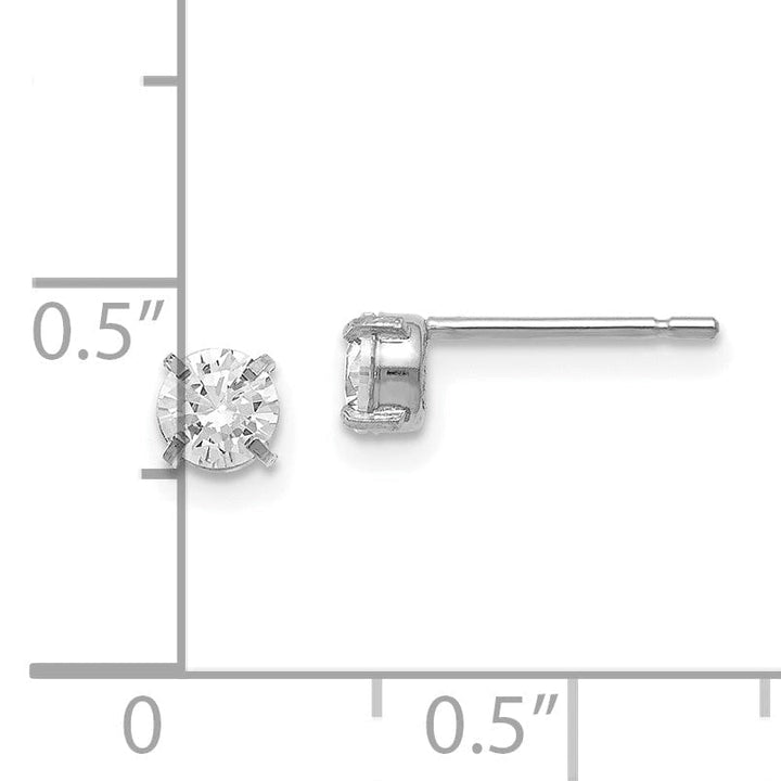 Lovely Rita's Earrings 14k White Gold C.Z Stud 4.0mm Earrings