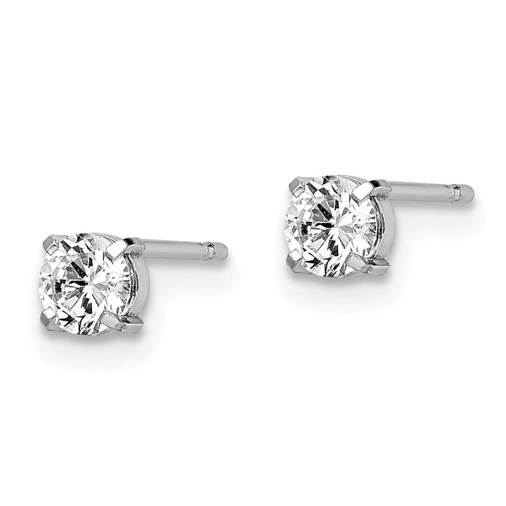 Lovely Rita's Earrings 14k White Gold C.Z Stud 4.0mm Earrings