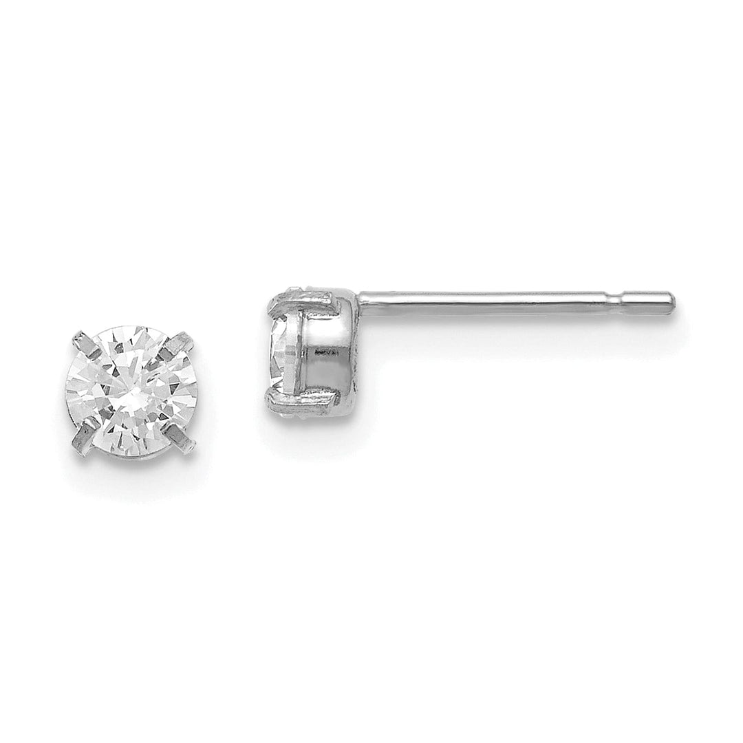 Lovely Rita's Earrings 14k White Gold C.Z Stud 4.0mm Earrings