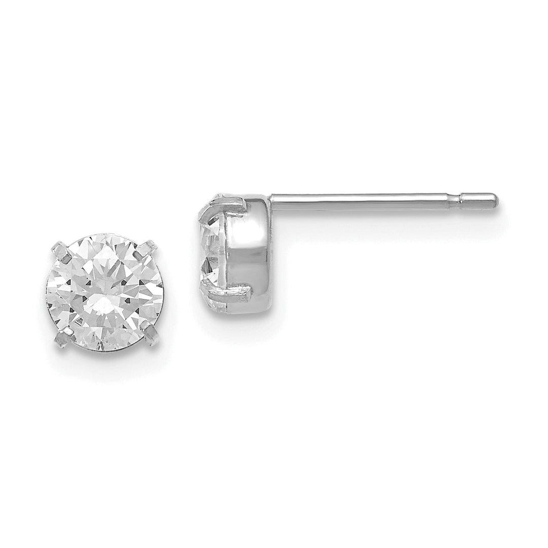 Lovely Rita's Earrings 14k White Gold C.Z Stud 5.0mm Earrings