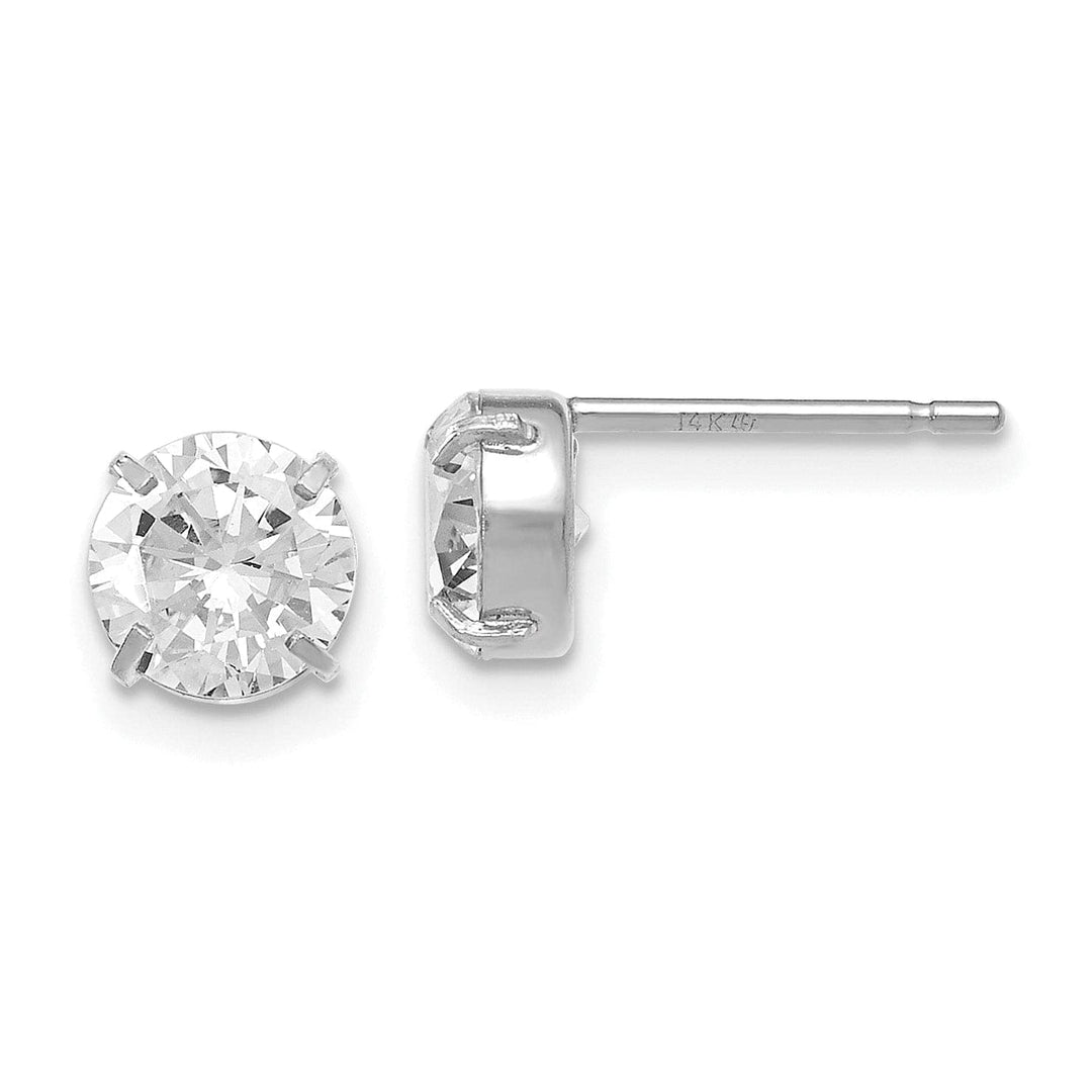 Lovely Rita's Earrings 14k White Gold C.Z Stud 6.0mm Earrings