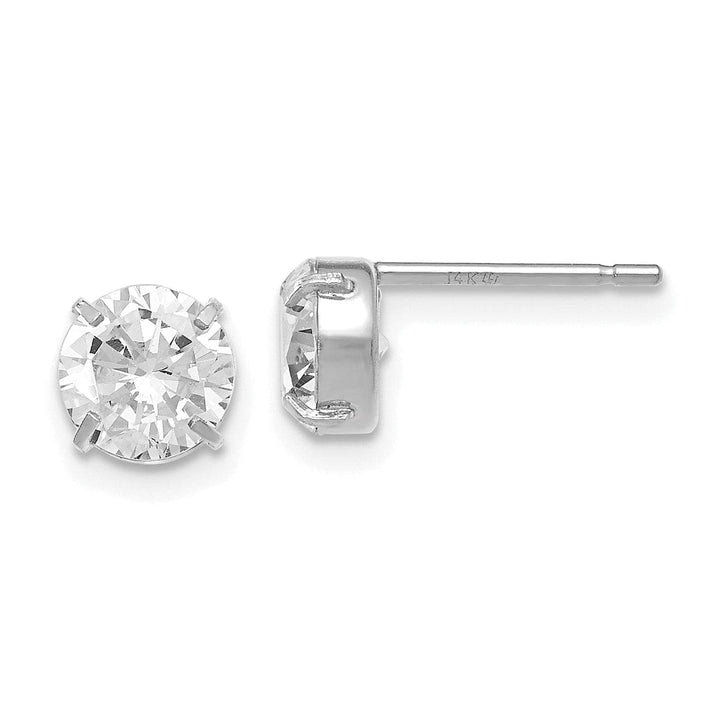 Lovely Rita's Earrings 14k White Gold C.Z Stud 6.0mm Earrings
