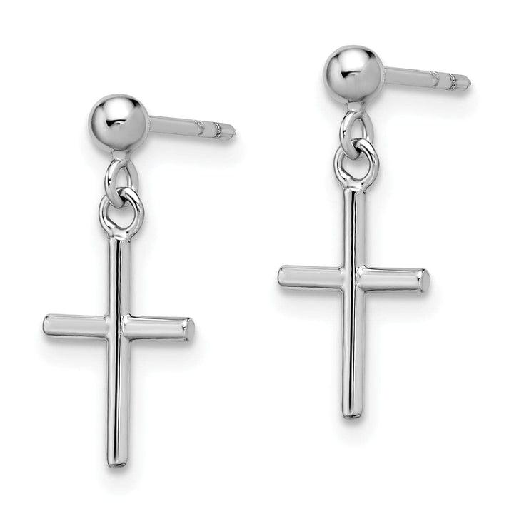Lovely Rita's Earrings 14k White Gold Cross Post Drop Earrings