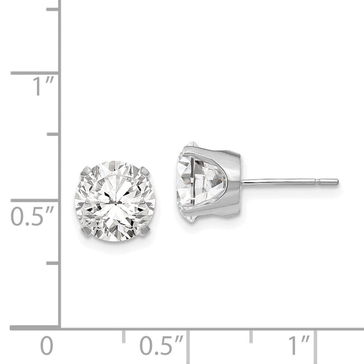 Lovely Rita's Earrings 14k White Gold Cubic Zirconia Stud Earrings