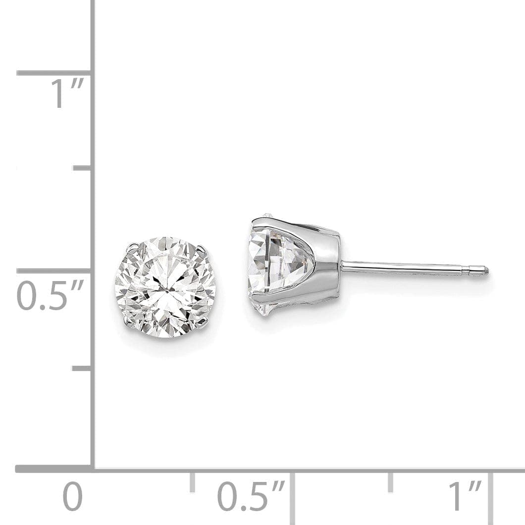 Lovely Rita's Earrings 14k White Gold Cubic Zirconia Stud Earrings