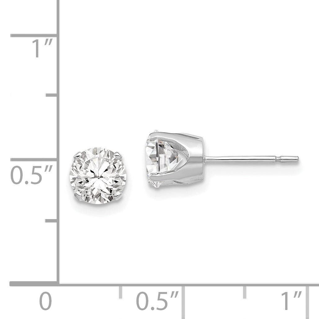 Lovely Rita's Earrings 14k White Gold Cubic Zirconia Stud Earrings