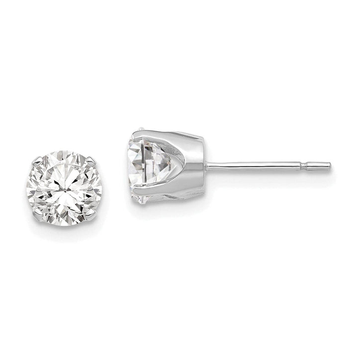 Lovely Rita's Earrings 14k White Gold Cubic Zirconia Stud Earrings