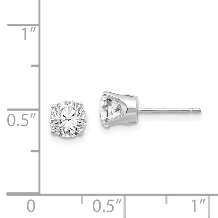 Lovely Rita's Earrings 14k White Gold Cubic Zirconia Stud Earrings