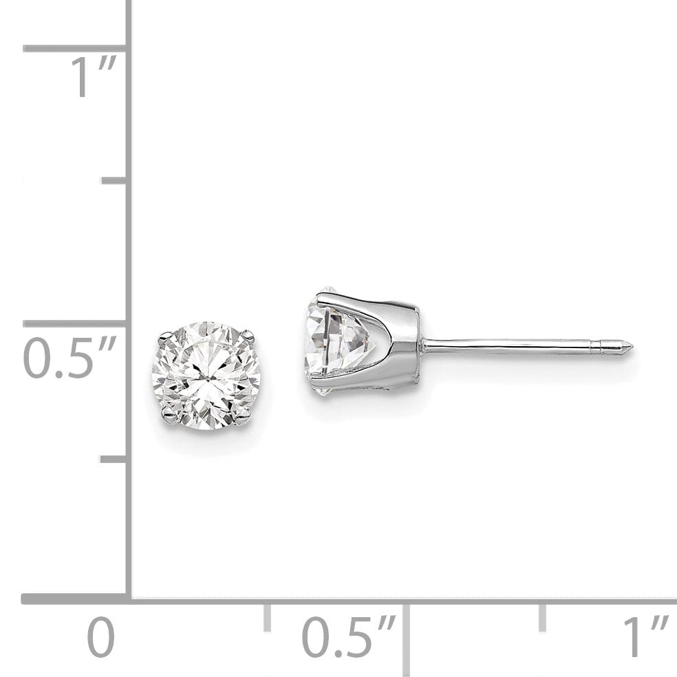 Lovely Rita's Earrings 14k White Gold Cubic Zirconia Stud Earrings