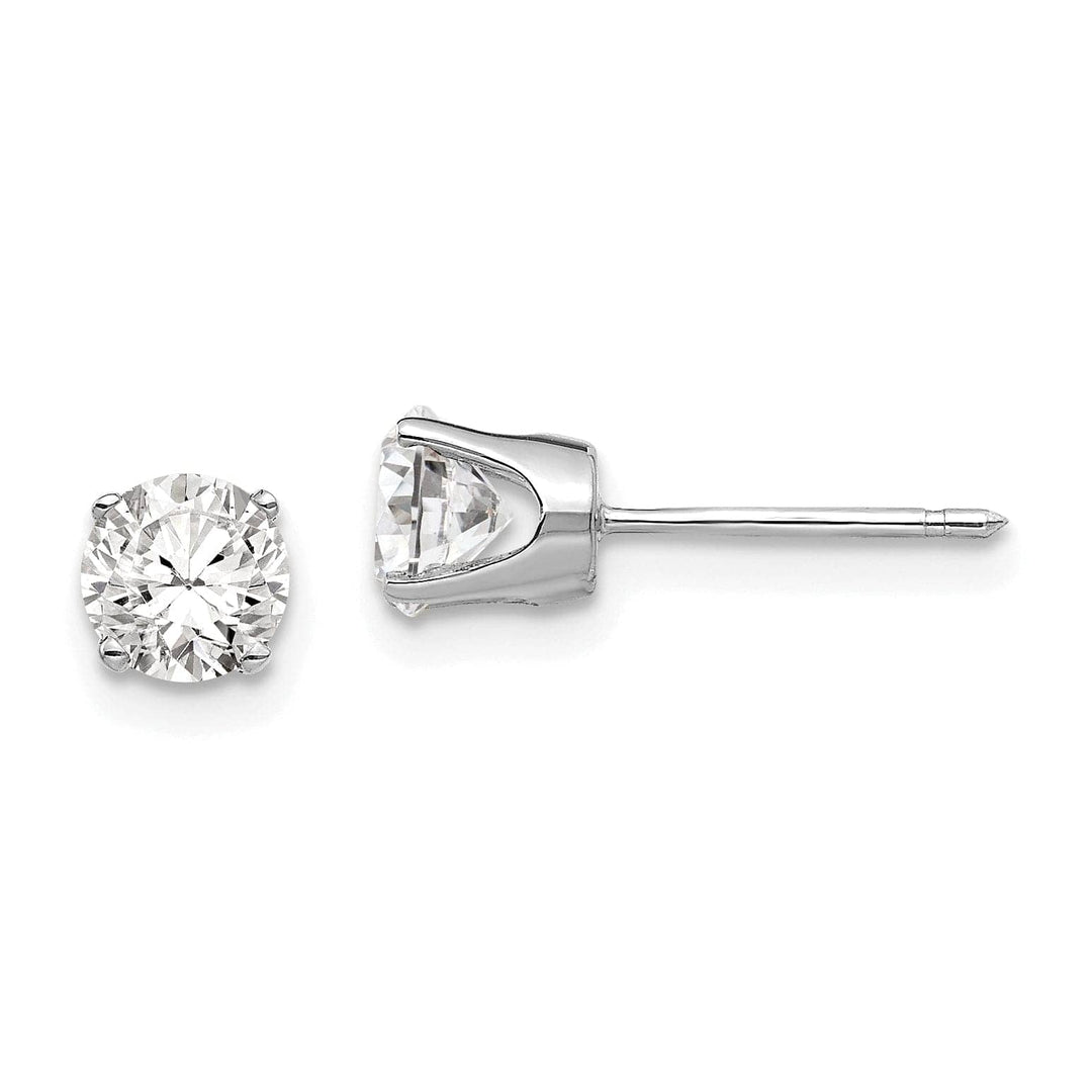 Lovely Rita's Earrings 14k White Gold Cubic Zirconia Stud Earrings