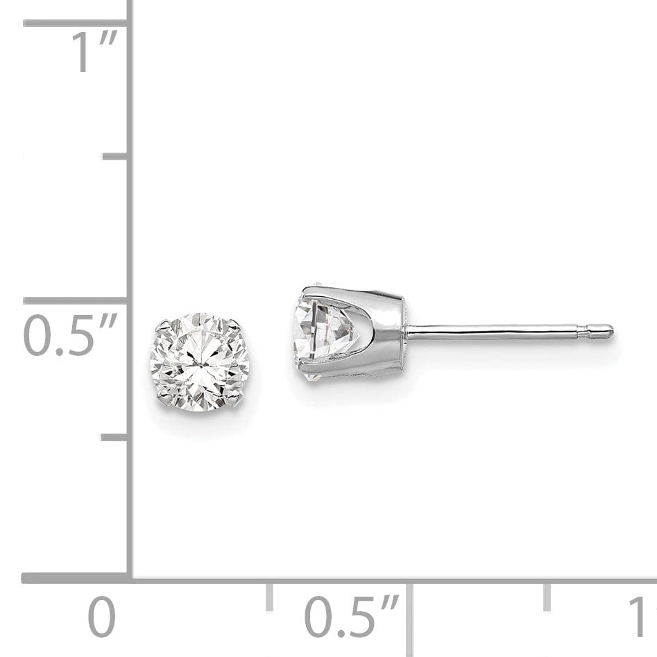 Lovely Rita's Earrings 14k White Gold Cubic Zirconia Stud Earrings