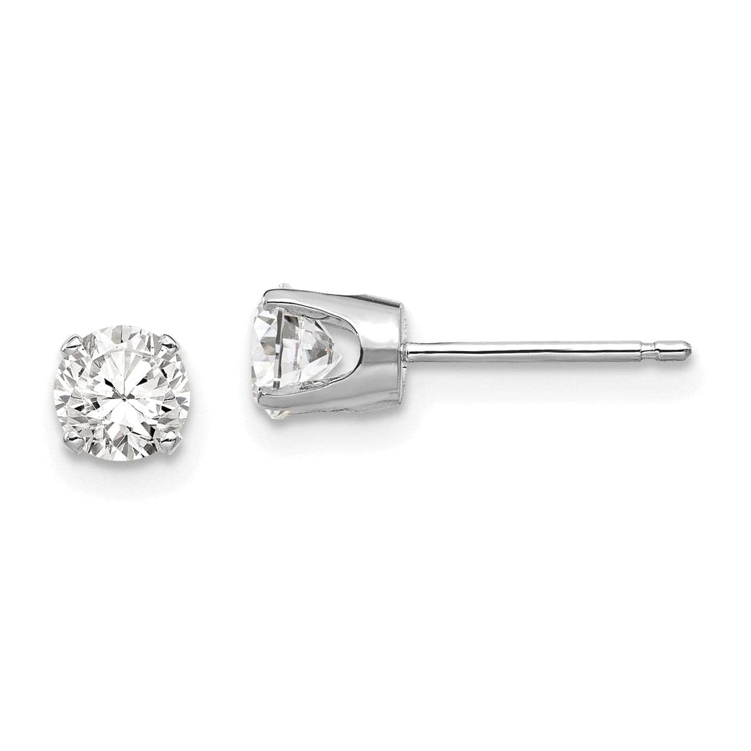 Lovely Rita's Earrings 14k White Gold Cubic Zirconia Stud Earrings