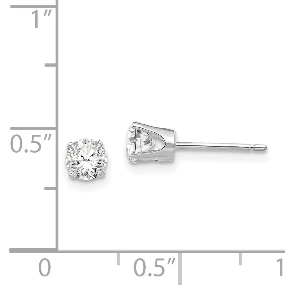 Lovely Rita's Earrings 14k White Gold Cubic Zirconia Stud Earrings