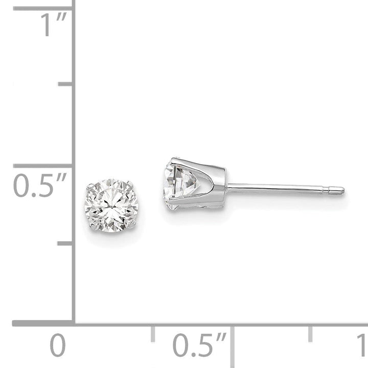 Lovely Rita's Earrings 14k White Gold Cubic Zirconia Stud Earrings
