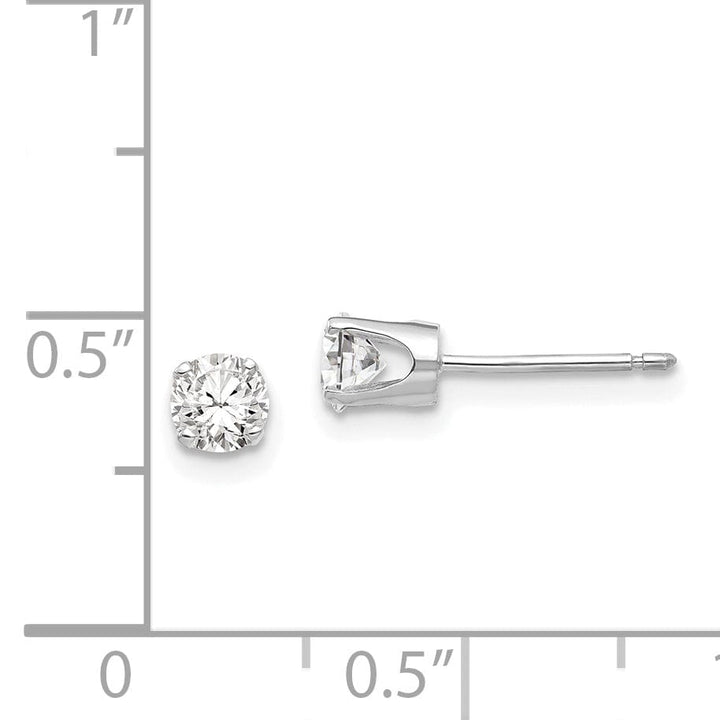 Lovely Rita's Earrings 14k White Gold Cubic Zirconia Stud Earrings
