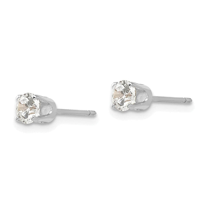 Lovely Rita's Earrings 14k White Gold Cubic Zirconia Stud Earrings