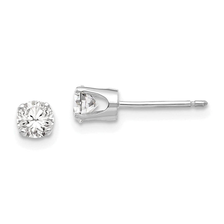 Lovely Rita's Earrings 14k White Gold Cubic Zirconia Stud Earrings