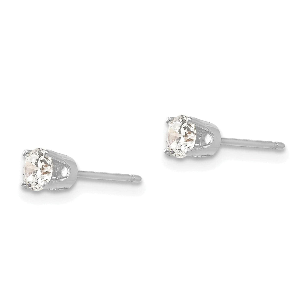 Lovely Rita's Earrings 14k White Gold Cubic Zirconia Stud Earrings