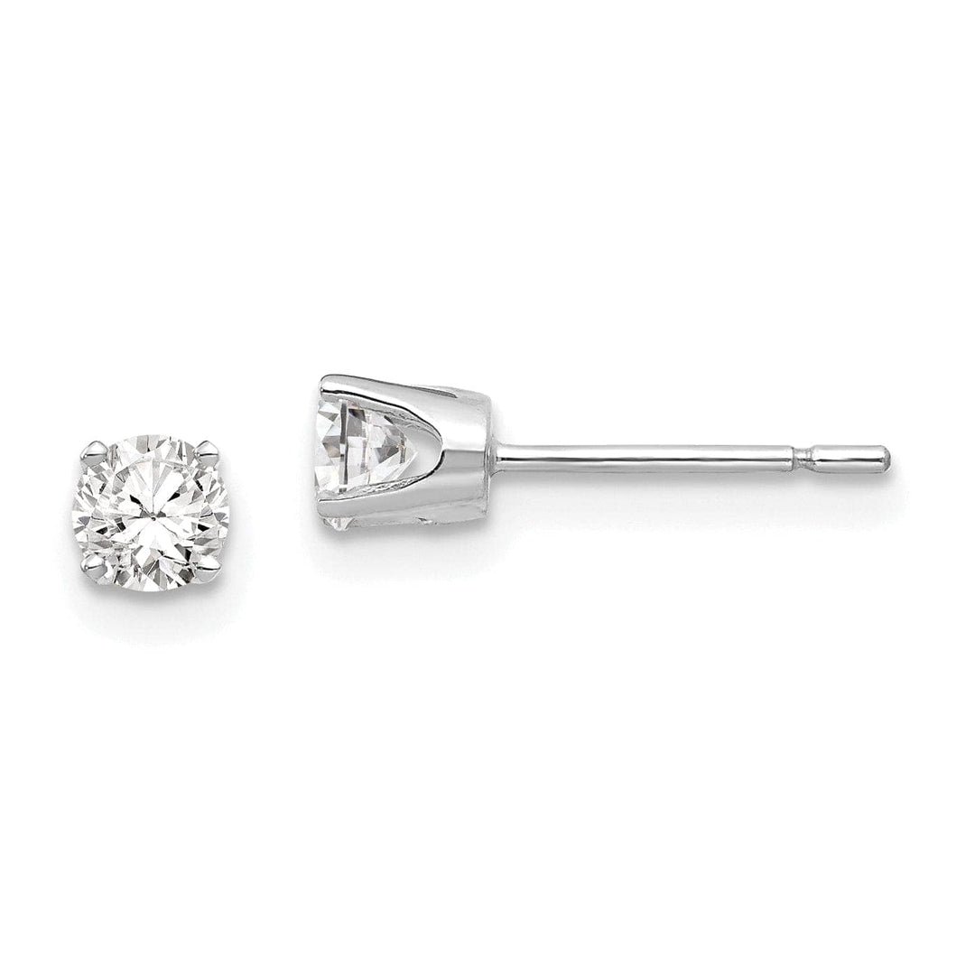 Lovely Rita's Earrings 14k White Gold Cubic Zirconia Stud Earrings