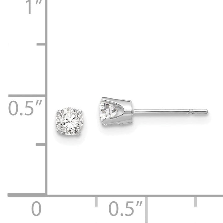 Lovely Rita's Earrings 14k White Gold Cubic Zirconia Stud Earrings
