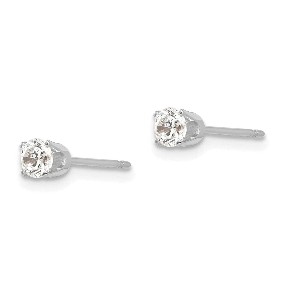 Lovely Rita's Earrings 14k White Gold Cubic Zirconia Stud Earrings