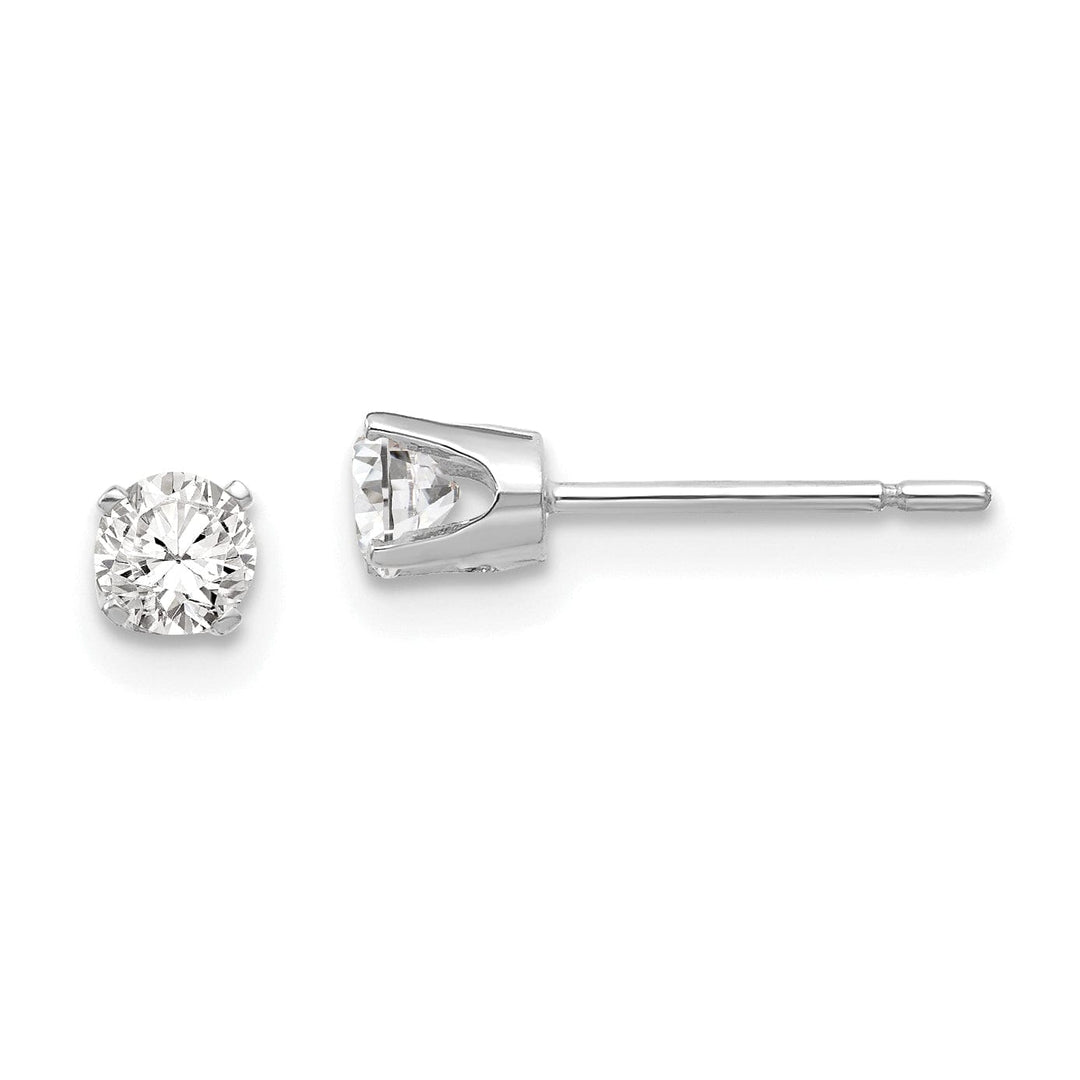 Lovely Rita's Earrings 14k White Gold Cubic Zirconia Stud Earrings