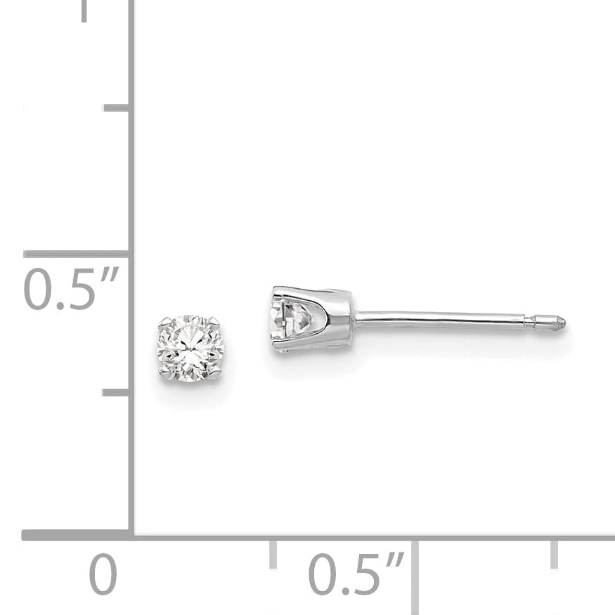 Lovely Rita's Earrings 14k White Gold Cubic Zirconia Stud Earrings