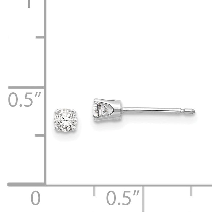 Lovely Rita's Earrings 14k White Gold Cubic Zirconia Stud Earrings