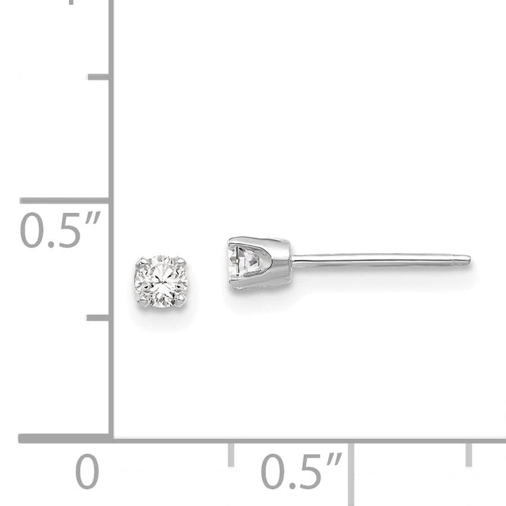 Lovely Rita's Earrings 14k White Gold Cubic Zirconia Stud Earrings