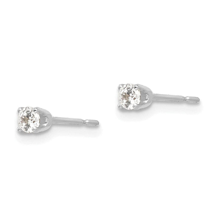 Lovely Rita's Earrings 14k White Gold Cubic Zirconia Stud Earrings