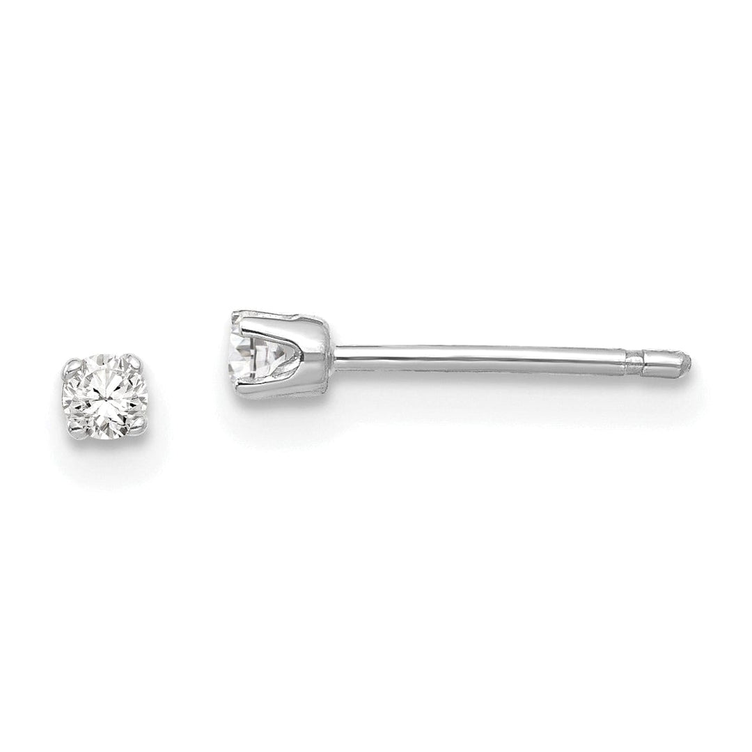 Lovely Rita's Earrings 14k White Gold Cubic Zirconia Stud Earrings