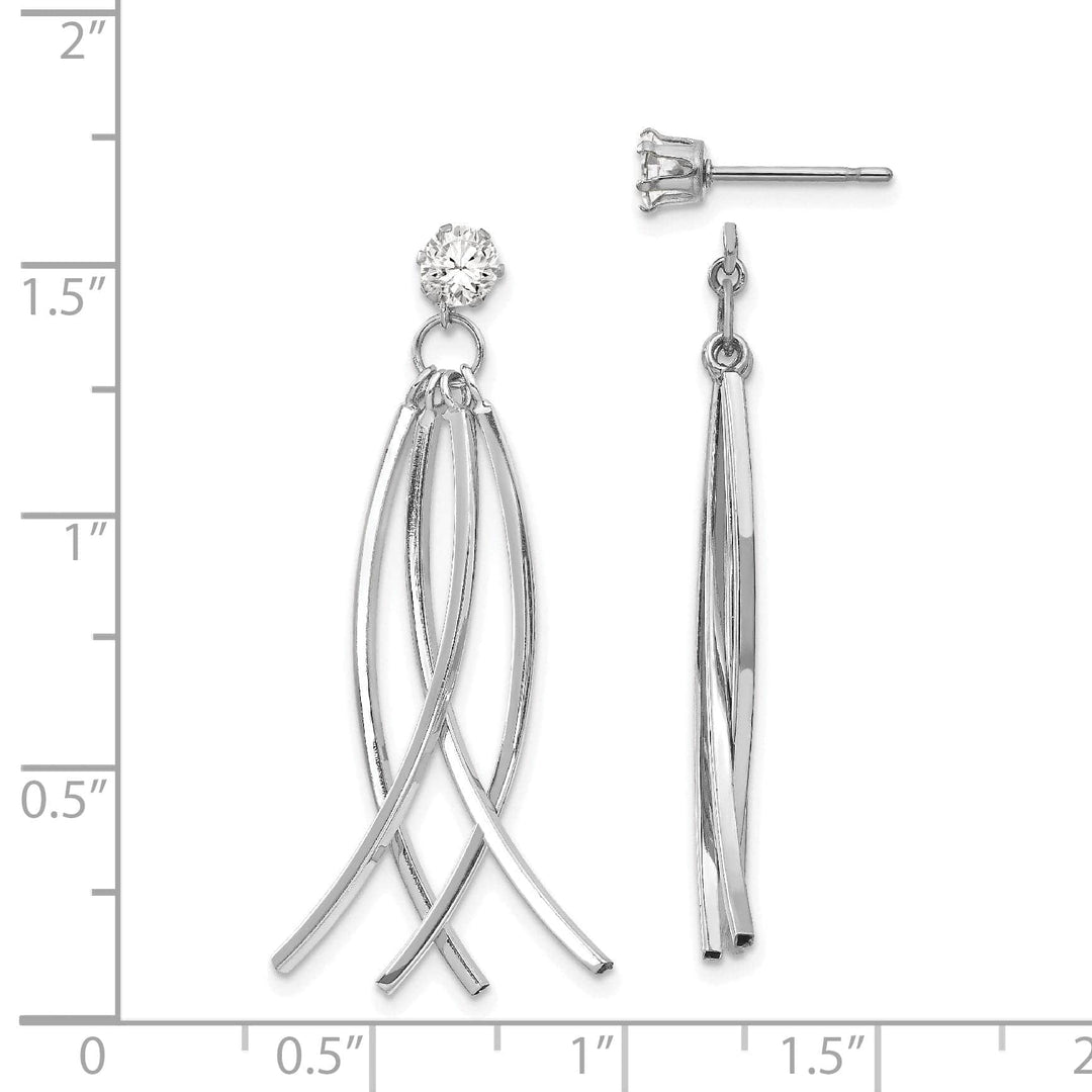 Lovely Rita's Earrings 14k White Gold Curved Dangles Stud Earring Jackets
