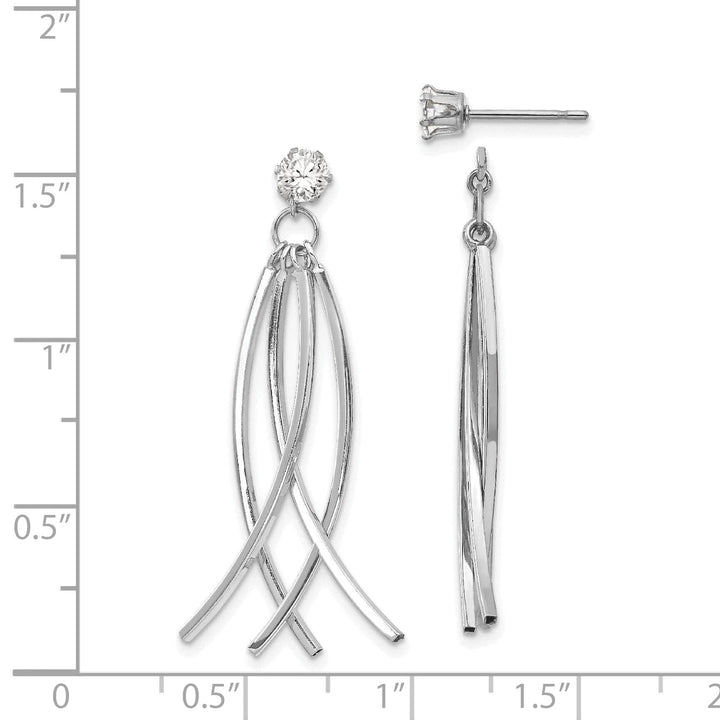 Lovely Rita's Earrings 14k White Gold Curved Dangles Stud Earring Jackets