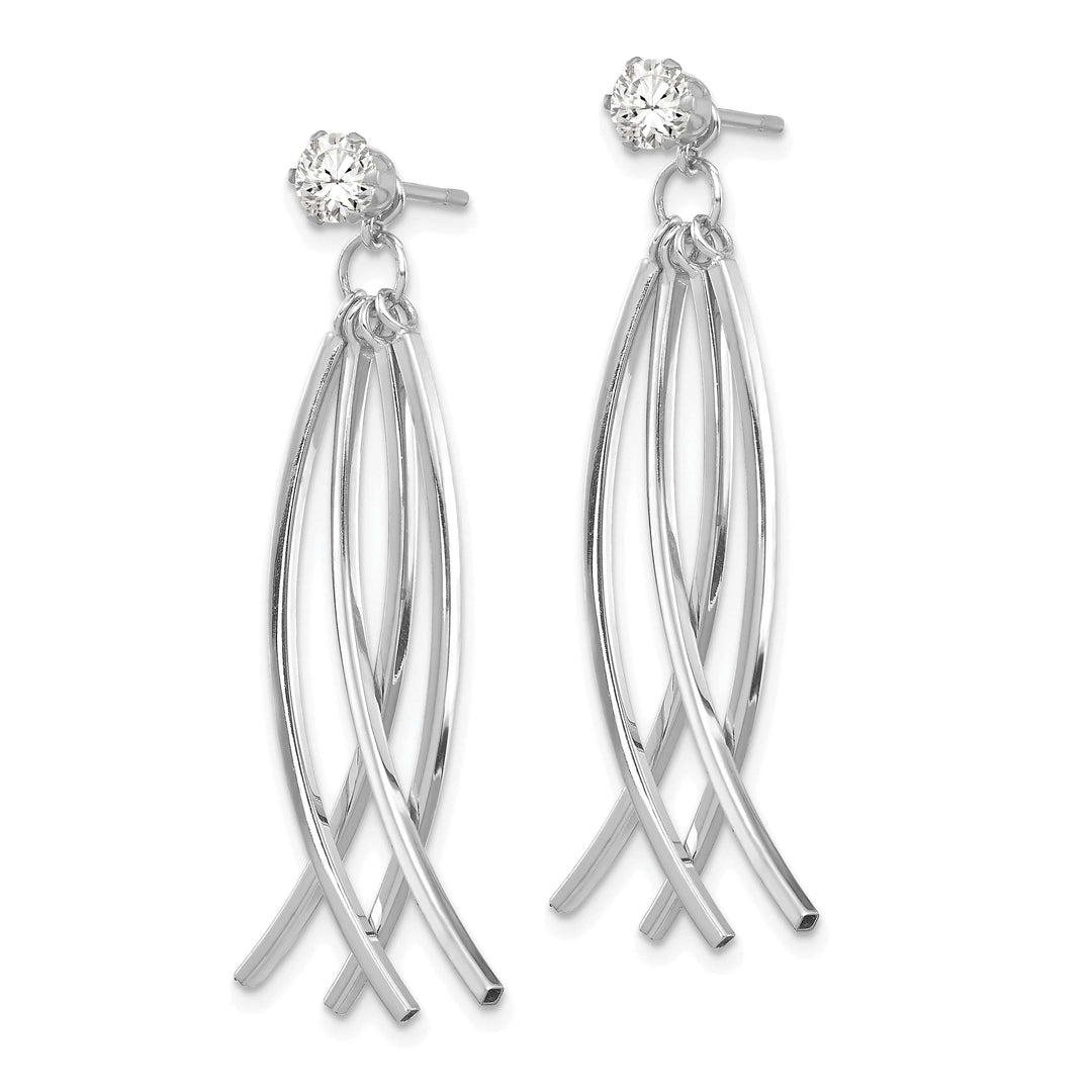 Lovely Rita's Earrings 14k White Gold Curved Dangles Stud Earring Jackets