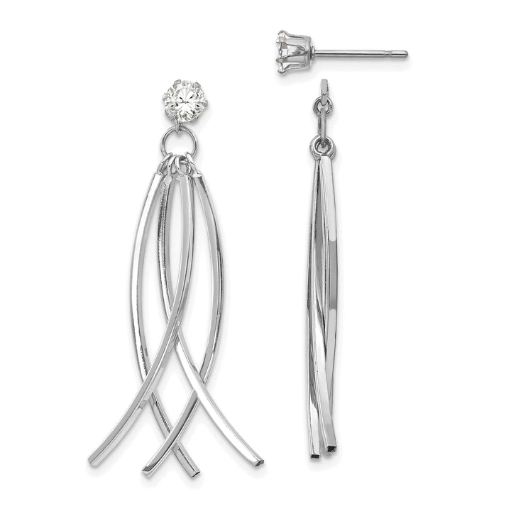 Lovely Rita's Earrings 14k White Gold Curved Dangles Stud Earring Jackets