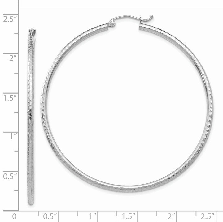 Lovely Rita's Earrings 14k White Gold D-C 2MM Round Tube Hoop Earrings