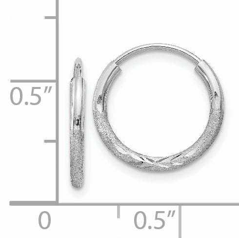 Lovely Rita's Earrings 14k White Gold D.C Endless Hoop Earrings 1.5mm x 12mm