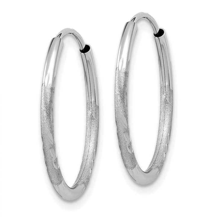 Lovely Rita's Earrings 14k White Gold D.C Endless Hoop Earrings 1.5mm x 16mm