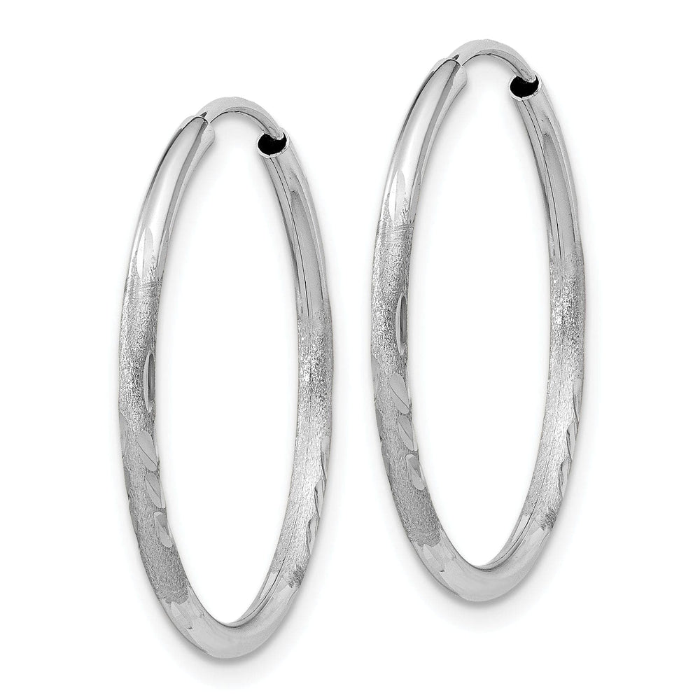 Lovely Rita's Earrings 14k White Gold D.C Endless Hoop Earrings 1.5mm x 21mm
