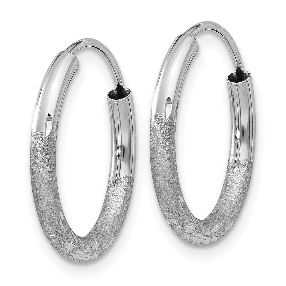 Lovely Rita's Earrings 14k White Gold D.C Endless Hoop Earrings 2mm x 14mm