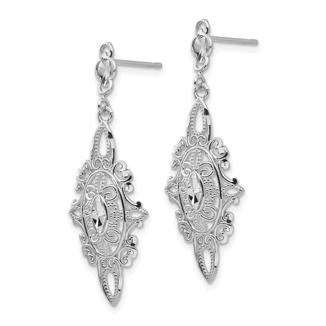 Lovely Rita's Earrings 14k White Gold D.C Filigree Dangle Earrings