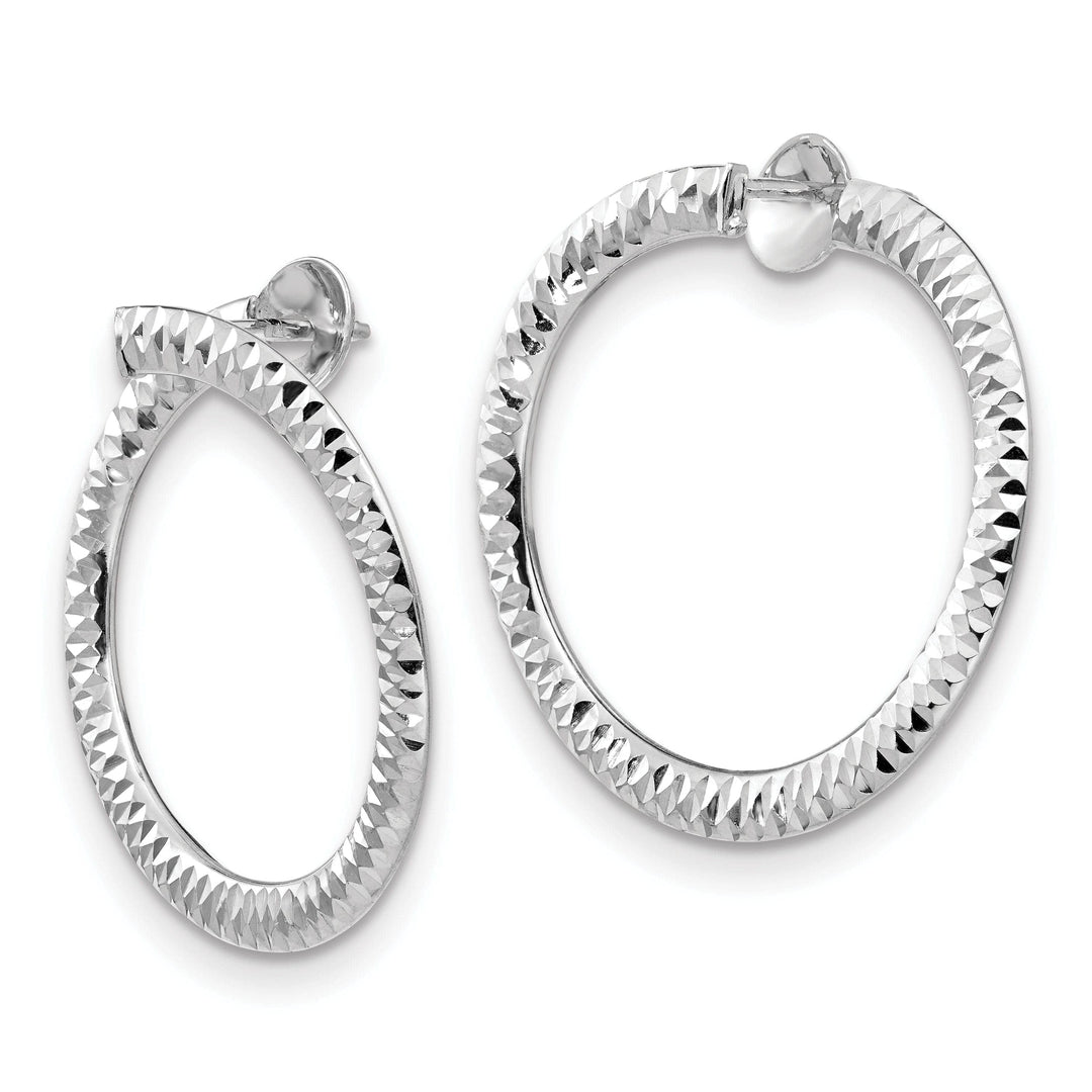 Lovely Rita's Earrings 14K White Gold D.C Flexible Post Hoop Earrings