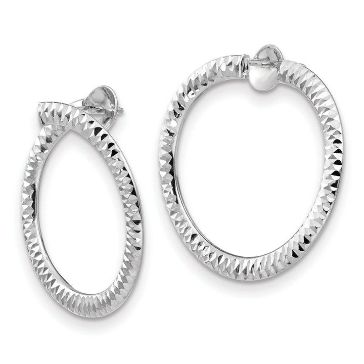 Lovely Rita's Earrings 14K White Gold D.C Flexible Post Hoop Earrings