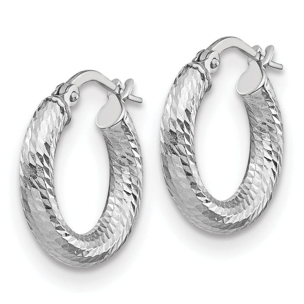 Lovely Rita's Earrings 14k White Gold D.C Round Hoop Earrings