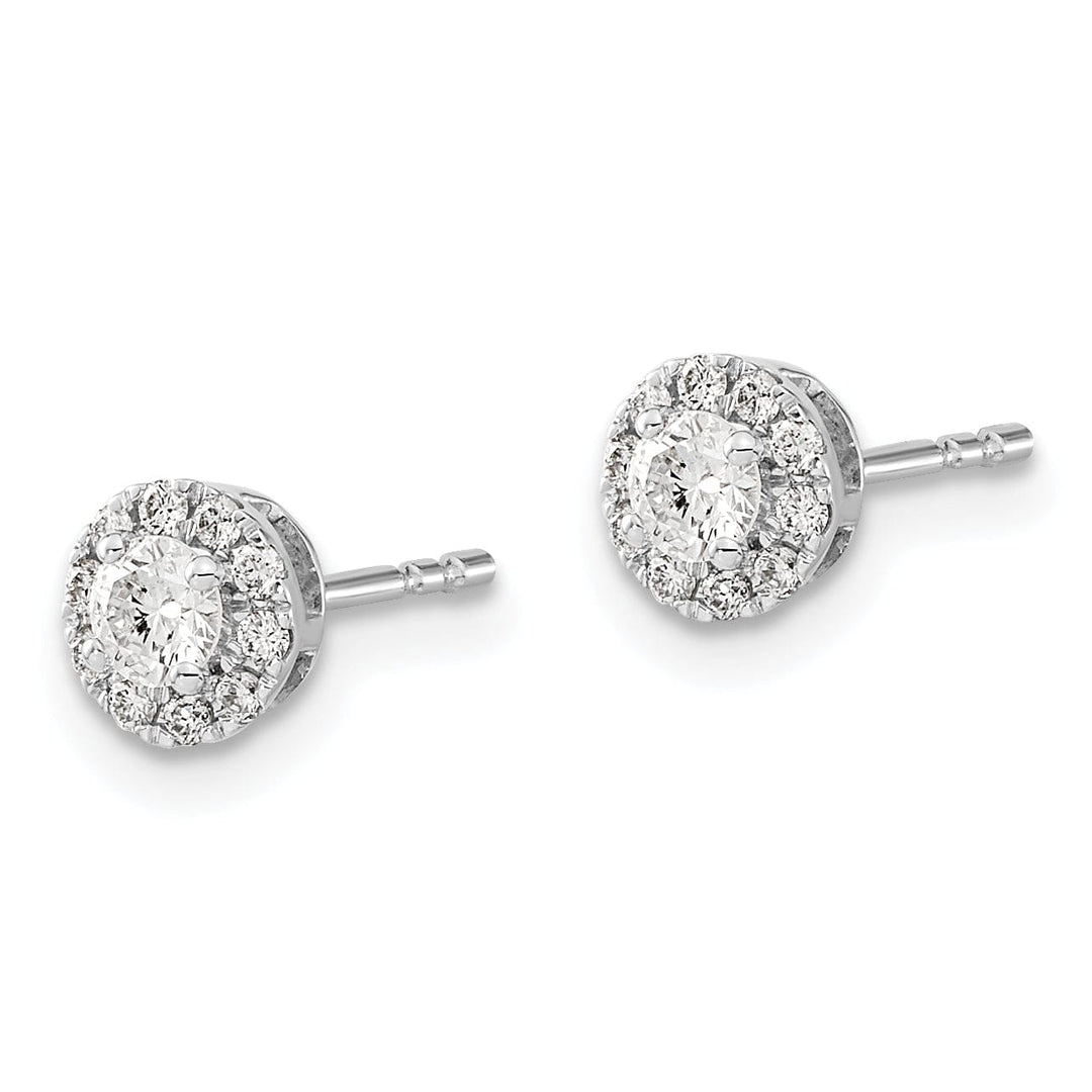 Lovely Rita's Earrings 14k White Gold Diamond Cluster Post Earrings 0.32 ct