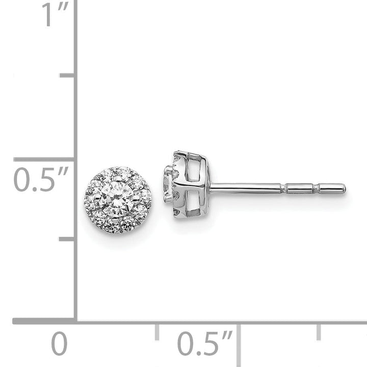 Lovely Rita's Earrings 14k White Gold Diamond Cluster Post Earrings 0.32 ct