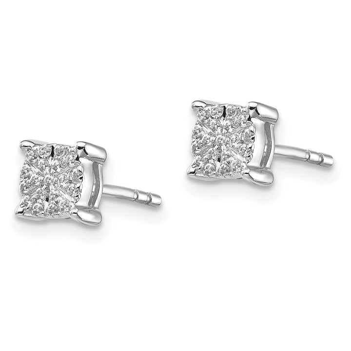 Lovely Rita's Earrings 14k White Gold Diamond Cluster Post Earrings Women's