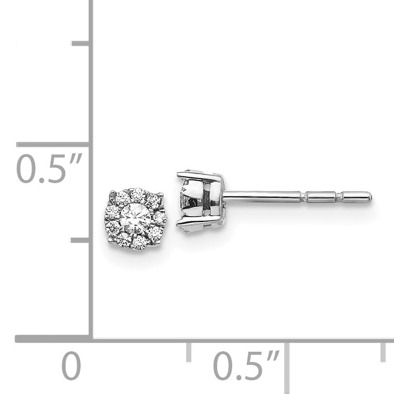 Lovely Rita's Earrings 14k White Gold Diamond Cluster Post Stud  Earrings