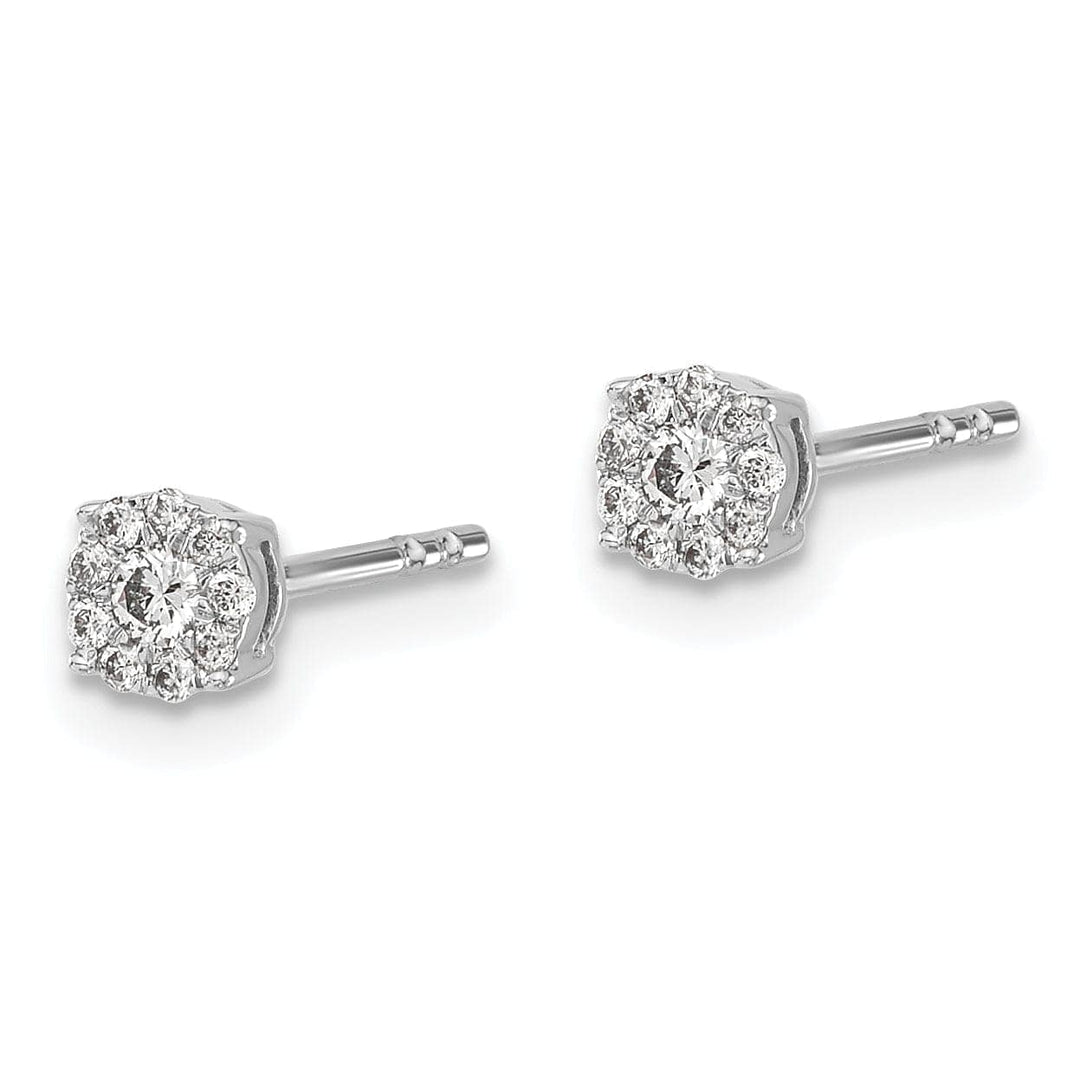 Lovely Rita's Earrings 14k White Gold Diamond Cluster Post Stud  Earrings